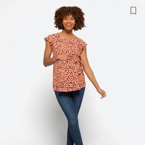 NWT Full Moon Maternity Tie Front Blouse